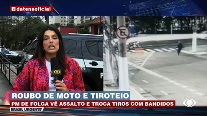 PM vê roubo de moto e bandido dá tiro contra ele