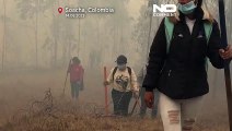 Colombia | Bomberos y agricultores luchan contra el fuego cerca de Bogotá