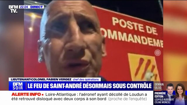Incendie à Saint-André: Nous avons toujours 250 sapeurs-pompiers mobilisés , indique le chef des opérations Fabien Vergez