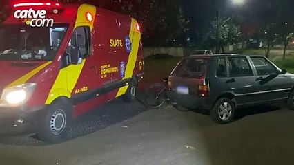 Ciclista fica ferido ao ser atingido por carro no Coqueiral