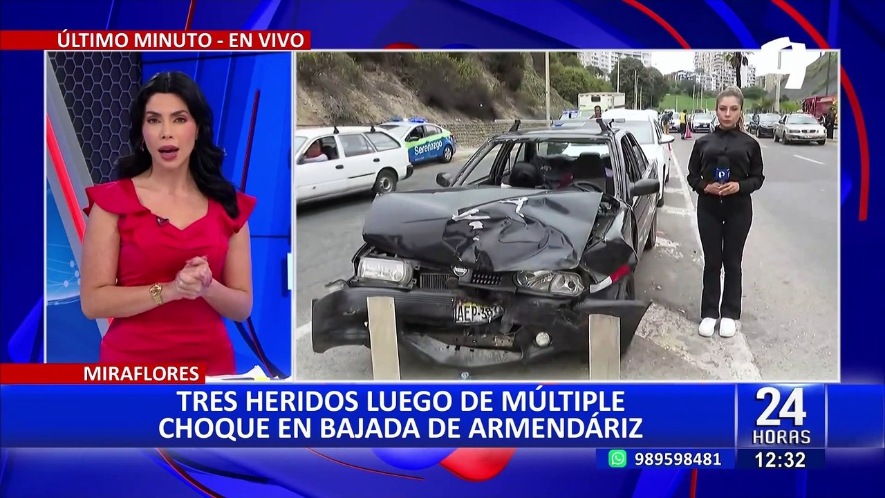 Miraflores: tres heridos deja accidente de tránsito en la bajada Armendáriz