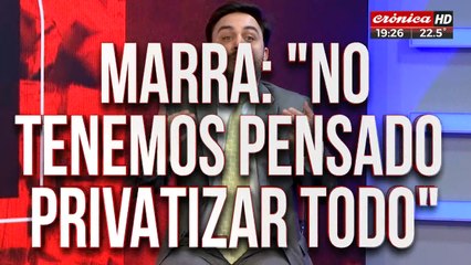 Ramiro Marra: "No tenemos pensado privatizar todo"