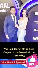 Varun & Janhvi at the Blue Carpet of the Bawaal Movie Screening