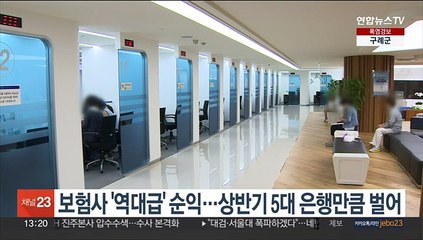 보험사 '역대급' 순익…상반기 5대 은행만큼 벌어
