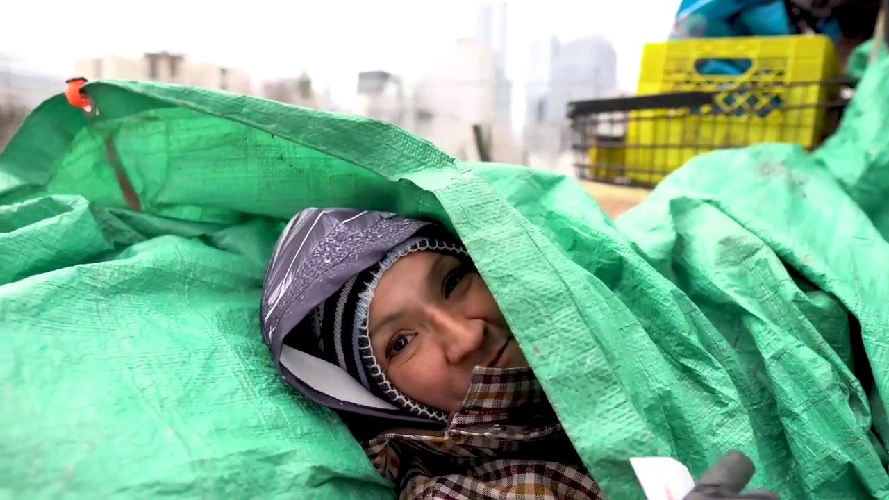 Edmonton Homeless Woman Sleeping Outside in Canada's Freezing Cold