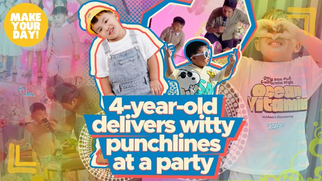 4-year-old delivers witty punchlines at a party | Make Your Day