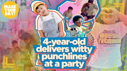4-year-old delivers witty punchlines at a party | Make Your Day