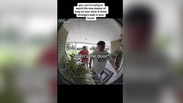 ‘I hope you are mortified’: Doorbell camera catches three strangers walking into wrong house