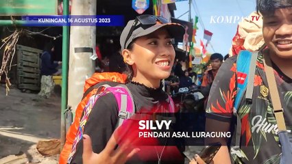 Pendaki Ramaikan Gunung Ciremai Jelang HUT ke-78 Kemerdekaan RI