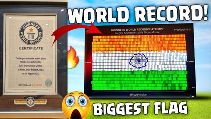 മൊബൈൽ ഫോണുകൾ കൊണ്ട് ഏറ്റവും വലിയ ദേശീയ പതാക; ​ഗ്വിന്നസ് റെക്കോർഡ് സ്വന്തമാത്തി ലാവ
