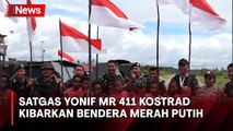 Satgas Yonif MR 411 Kostrad Kibarkan Bendera Merah Putih di Daerah Rawan Kelompok Separatis Teroris Papua