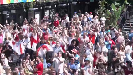 England fans celebrate three goals as Lionesses reach Women’s World Cup final