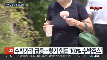 "한 통에 3만원 넘어"…찾기 힘든 '100% 수박주스'