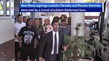 New Roma stars Renato Sanches and Leandro Paredes mobbed by fans