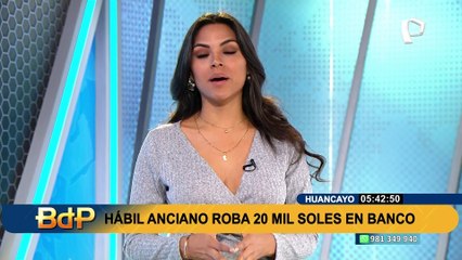 'Abuelito ladrón' en Huancayo: captan a adulto mayor robando S/20 mil en banco