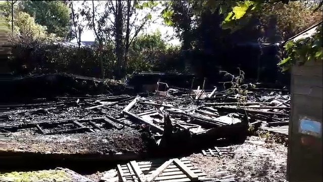 Aftermath of fire at former Longton nursery school, Lancashire