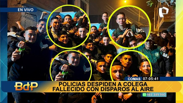 Comas: detienen a 4 policías que realizaron disparos al aire durante velorio de un compañero