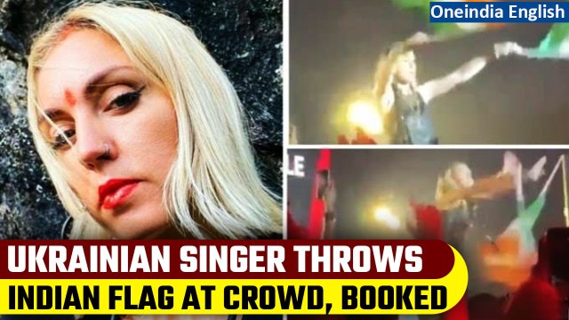 Ukrainian singer Uma Shanti throws Indian flag at concert, booked after viral video | Oneindia News
