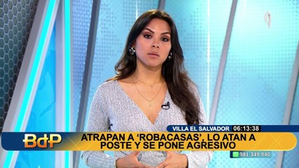 Atrapan a ladrón y lo atan a un poste para lincharlo en Villa El Salvador