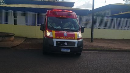 Menino de nove anos é socorrido na Escola Professora Dulce Andrade Siqueira Cunha