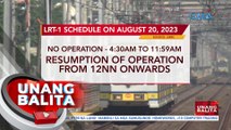 Biyahe ng LRT-1 sa umaga sa August 20, suspendido; normal na operasyon, magsisimula 12 ng tanghali