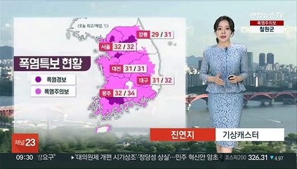 [날씨] 전국 대부분 폭염특보…무더위 속 요란한 소나기