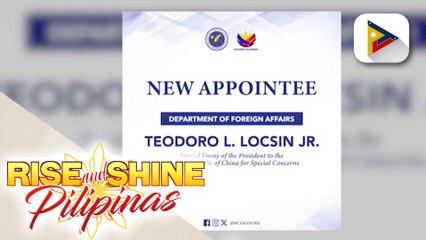Dating DFA Sec. Locsin, itinalagang Special Envoy of the President to the People's Republic of China for Special Concerns