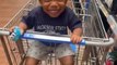 Kid Sitting Inside Shopping Cart Laughs Hysterically When Uncles Pushes Them