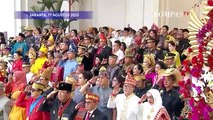 Jokowi Tepuk Tangan Usai Paskibraka Selesai Mengibarkan Bendera Merah Putih