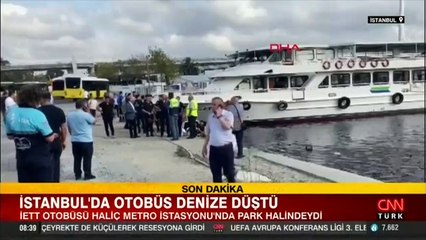 Son dakika... Eminönü'nde İETT otobüsü denize düştü