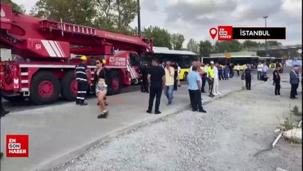 İstanbul'da halk otobüsü denize düştü