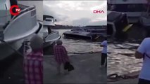 Eminönü'nde İETT otobüsü denize düştü