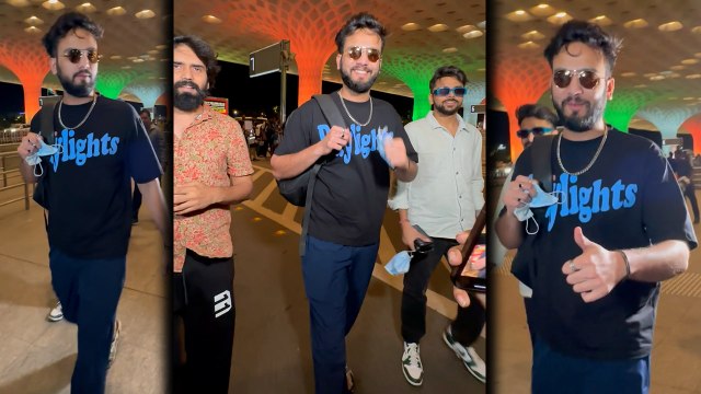 Elvish Yadav Mumbai से अपने घर Gurgaon के लिए हुए रवाना, Paps से किया मजाक, Airport Video हुआ Viral!