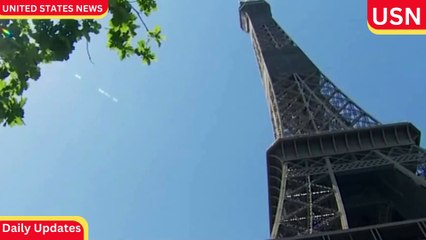 Two intoxicated US tourists ‘trapped’ overnight up the Eiffel Tower video