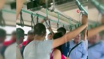 İstanbul'da tramvayda yanlış anlaşılma kavgası kamerada: Turistin yaka paça kovdular