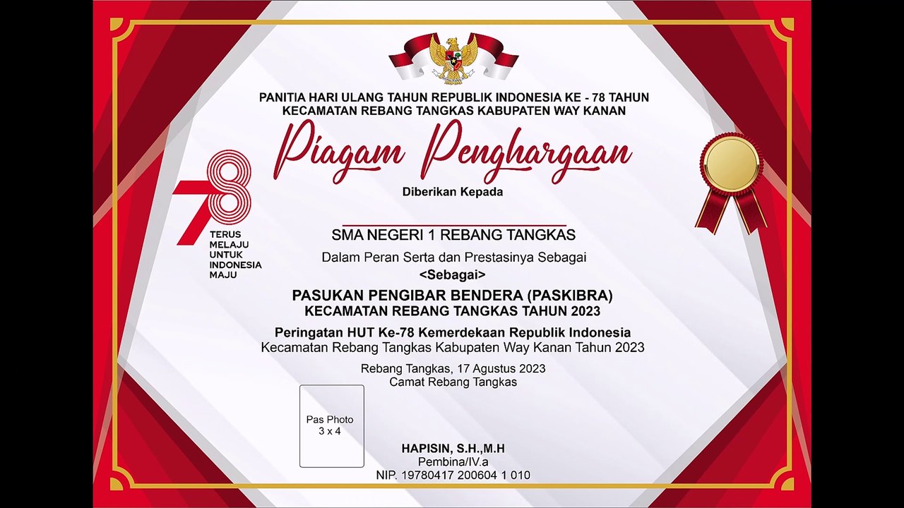 PIAGAM PASKIBRA HUT RI KE 78 TAHUN 2023 Versi 4