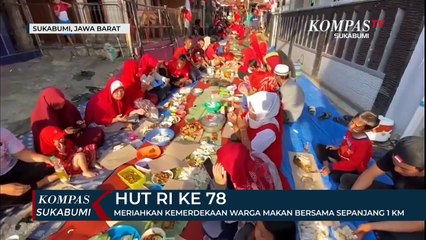 Meriahkan Kemerdekaan Warga Makan Bersama Sepanjang 1 KM