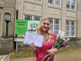 A-level results day at High Storrs School