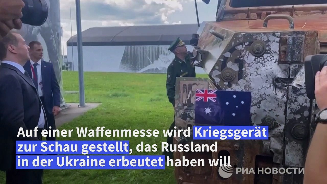 Russland: Medwedew begutachtet angeblich erbeutetes Kriegsgerät