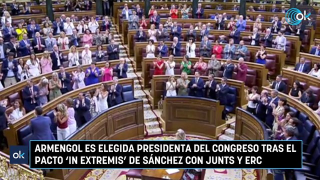 Armengol es elegida presidenta del Congreso tras el pacto 'in extremis' de Sánchez con Junts y ERC