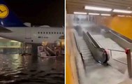 Il video mostra l'aeroporto di Francoforte completamente allagato
