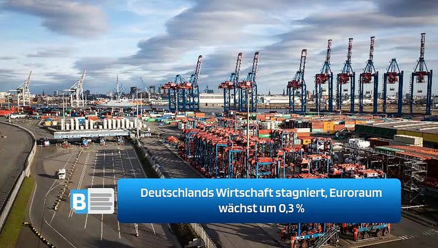 Deutschlands Wirtschaft stagniert, Euroraum wächst um 0,3 %