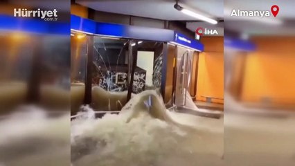Frankfurt Havalimanı'nı su bastı, apron göle döndü