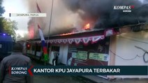 Diduga Korsleting Listrik, Kantor KPU Kabupaten Jayapura Ludes Terbakar