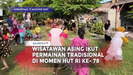 Wisatawan Asing Ikut Permainan Tradisional Dimomen HUT RI ke-78