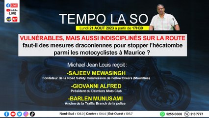 Tempo la So :  Michael Jean Louis reçoit Sajeev Mewasingh et Barlen Munusami