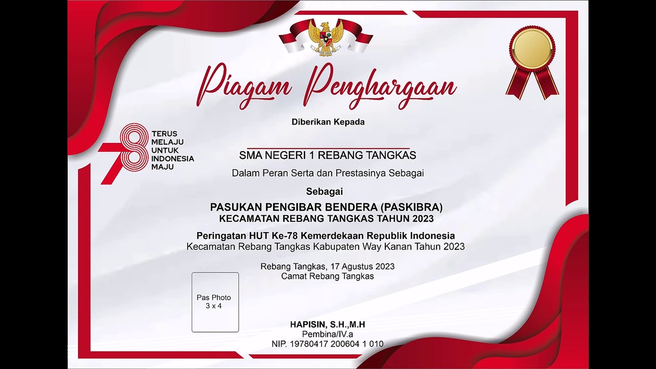 PIAGAM PASKIBRA HUT RI KE 78 TAHUN 2023 Versi 7