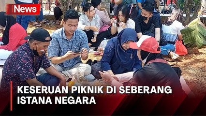 Seru! Ratusan Warga Piknik di Seberang Istana Negara saat HUT Ke-78 RI