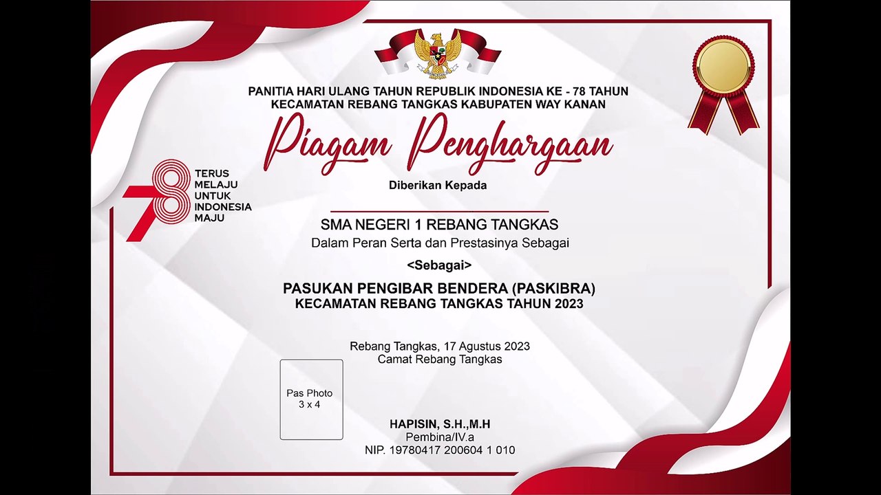 PIAGAM PASKIBRA HUT RI KE 78 TAHUN 2023 Versi 9