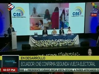 CNE Ecuador anuncia segunda vuelta electoral el próximo 15 de octubre del 2023